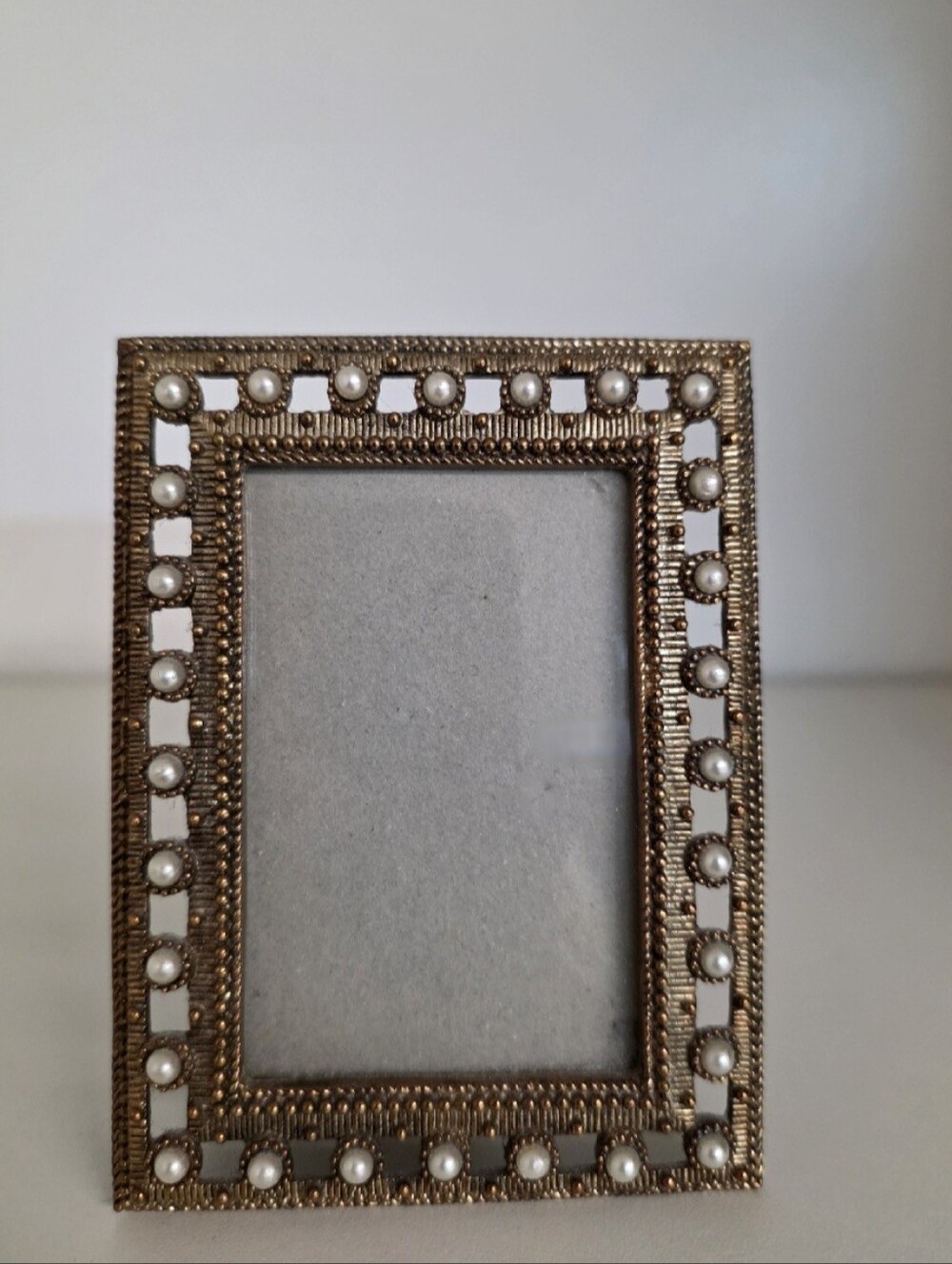 Sheffield Home "Opulance" Faux Pearl Beaded Pewter Frame